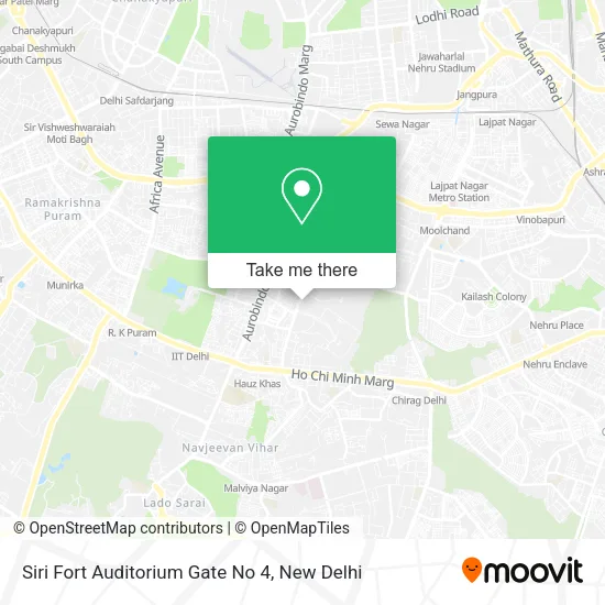 Siri Fort Auditorium Gate No 4 map