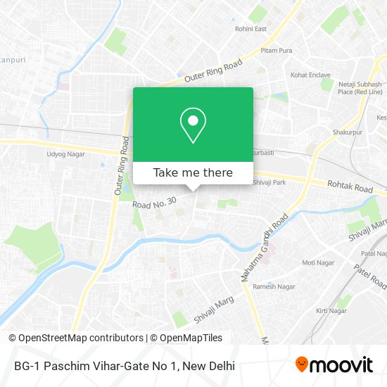 BG-1 Paschim Vihar-Gate No 1 map