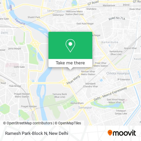 Ramesh Park-Block N map