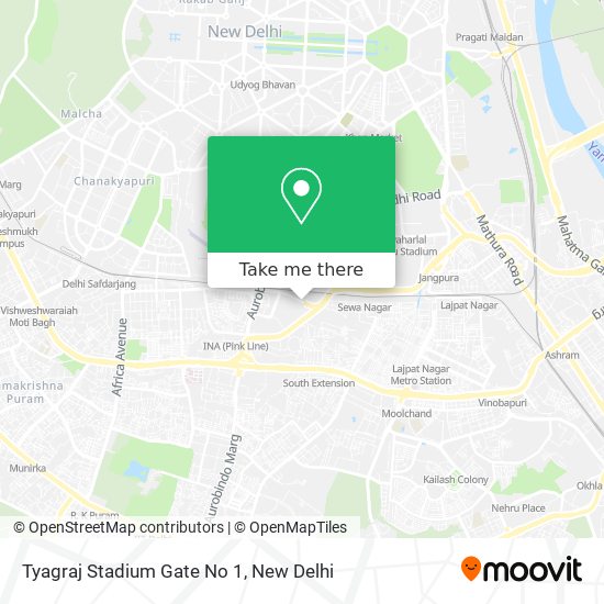 Tyagraj Stadium Gate No 1 map