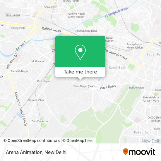 How to get to Arena Animation in Delhi by Metro, Bus or Train?