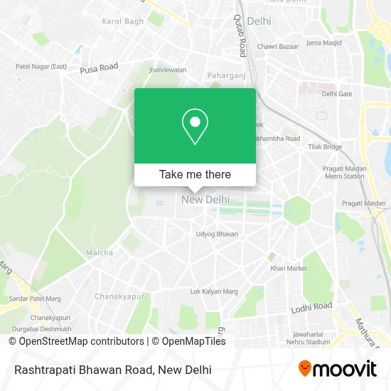 Rashtrapati Bhawan Road map