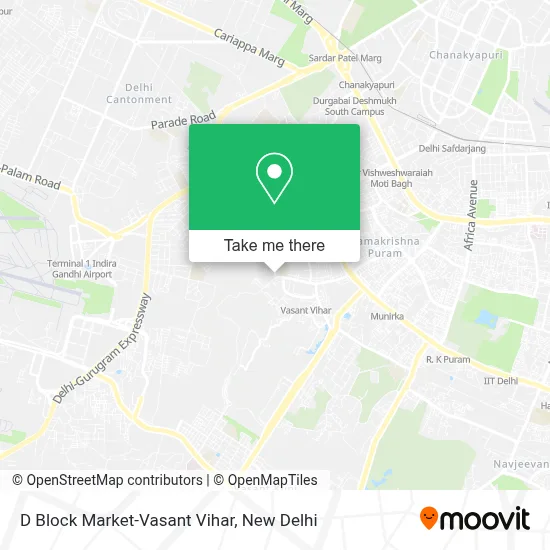 D Block Market-Vasant Vihar map