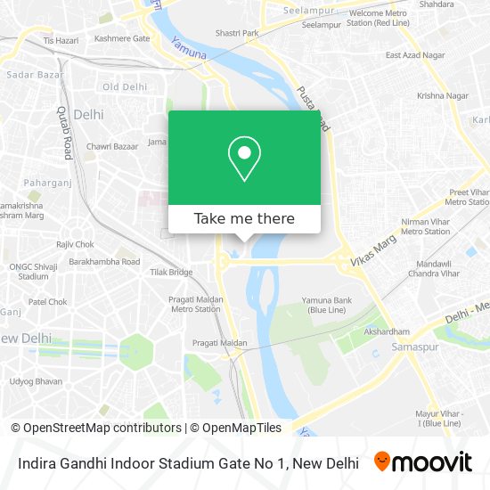 Indira Gandhi Indoor Stadium Gate No 1 map
