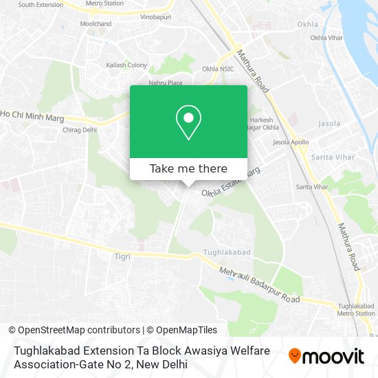 Tughlakabad Extension Ta Block Awasiya Welfare Association-Gate No 2 map