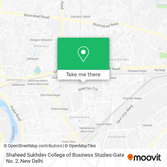 Shaheed Sukhdev College of Business Studies-Gate No. 2 map