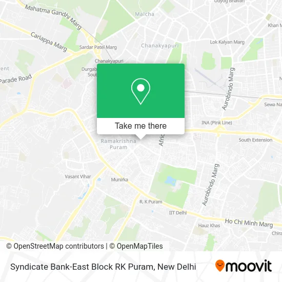 Syndicate Bank-East Block RK Puram map