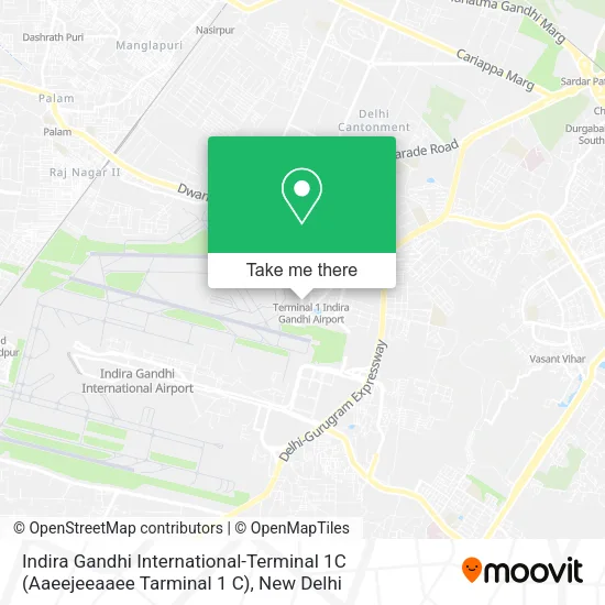Indira Gandhi International-Terminal 1C (Aaeejeeaaee Tarminal 1 C) map