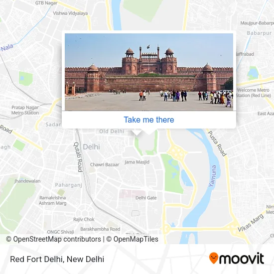 Red Fort Delhi map