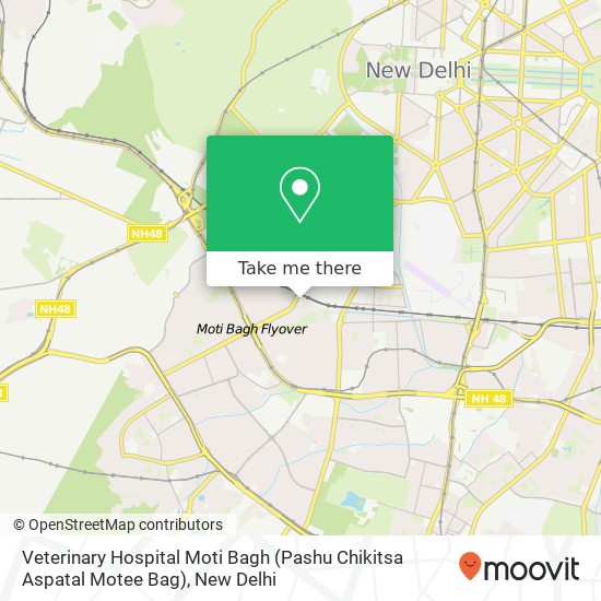 Veterinary Hospital Moti Bagh (Pashu Chikitsa Aspatal Motee Bag) map