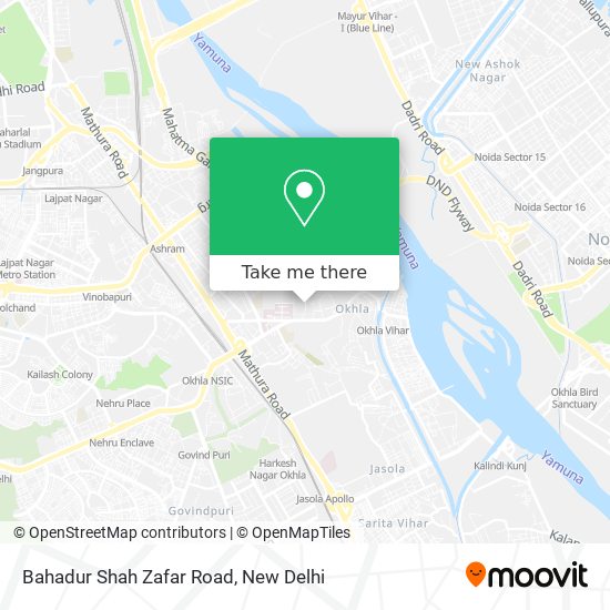 Bahadur Shah Zafar Road map