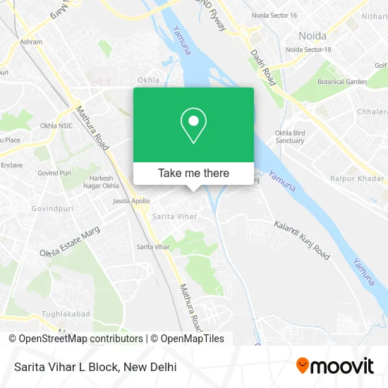 Sarita Vihar L Block map