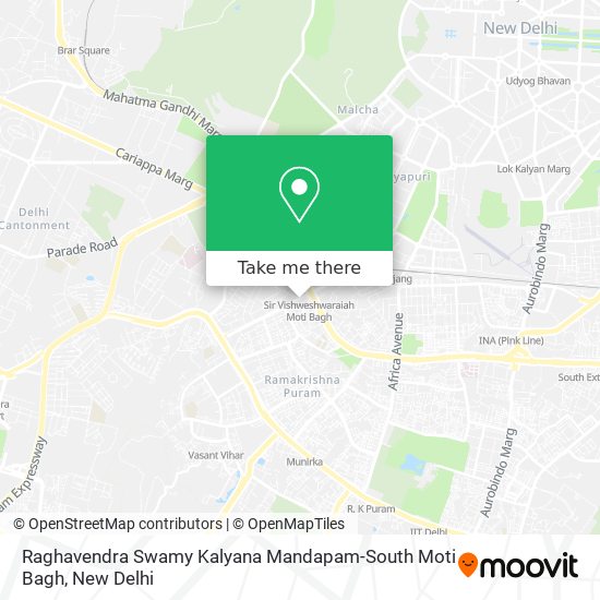 Raghavendra Swamy Kalyana Mandapam-South Moti Bagh map