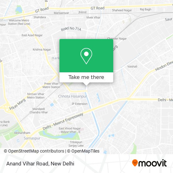 Anand Vihar Road map