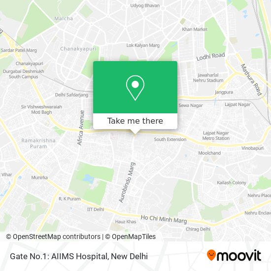 Gate No.1: AIIMS Hospital map