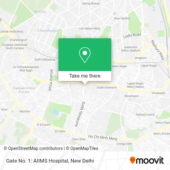 Gate No.1: AIIMS Hospital map