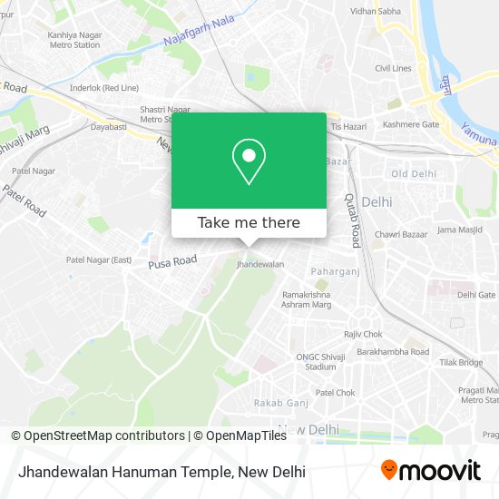 Jhandewalan Hanuman Temple map