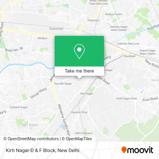 Kirti Nagar-D & F Block map