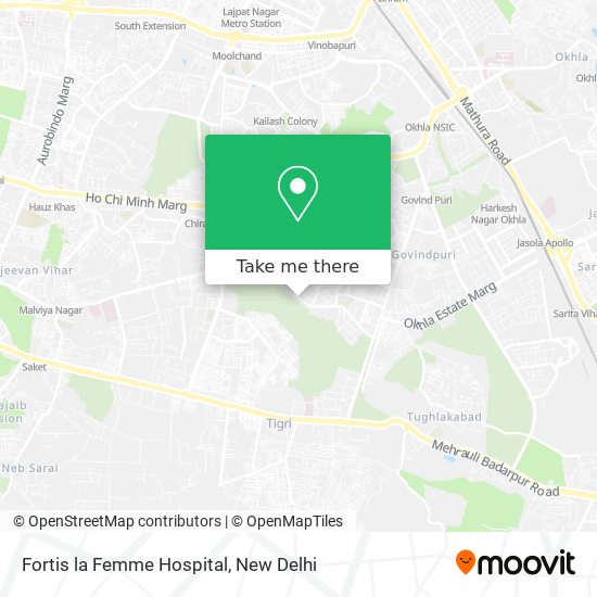 Fortis la Femme Hospital map