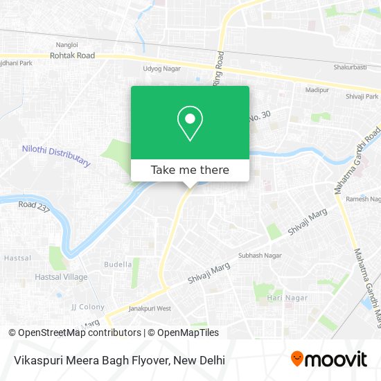 Vikaspuri Meera Bagh Flyover map