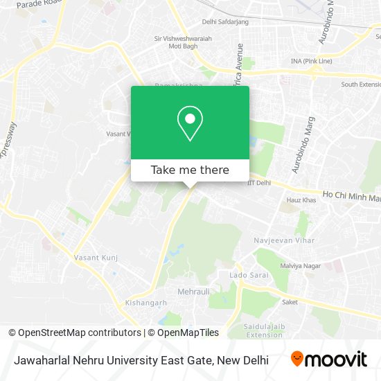 Jawaharlal Nehru University East Gate map