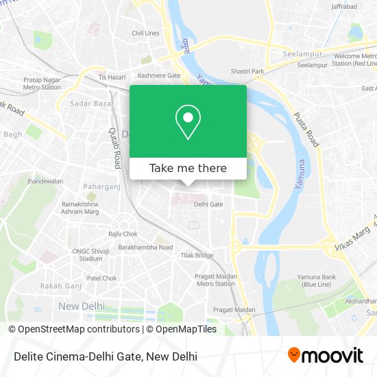 Delite Cinema-Delhi Gate map