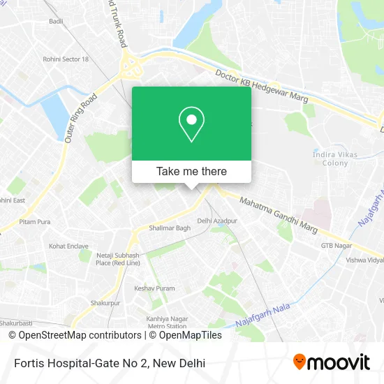 Fortis Hospital-Gate No 2 map