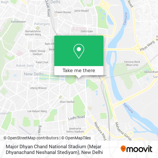 Major Dhyan Chand National Stadium (Mejar Dhyanachand Neshanal Stediyam) map