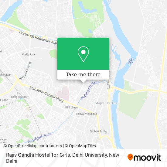 Rajiv Gandhi Hostel for Girls, Delhi University map