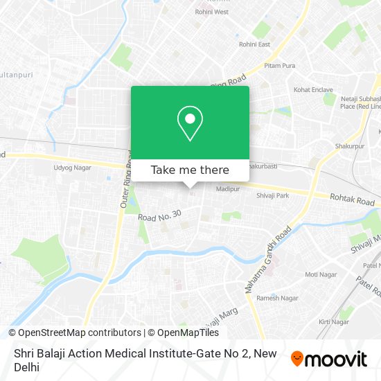 Shri Balaji Action Medical Institute-Gate No 2 map