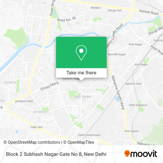 Block 2 Subhash Nagar-Gate No 8 map