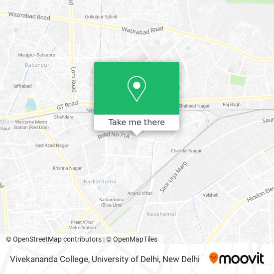 Vivekananda College, University of Delhi map