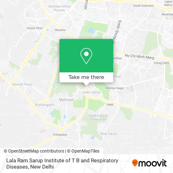 Lala Ram Sarup Institute of T B and Respiratory Diseases map