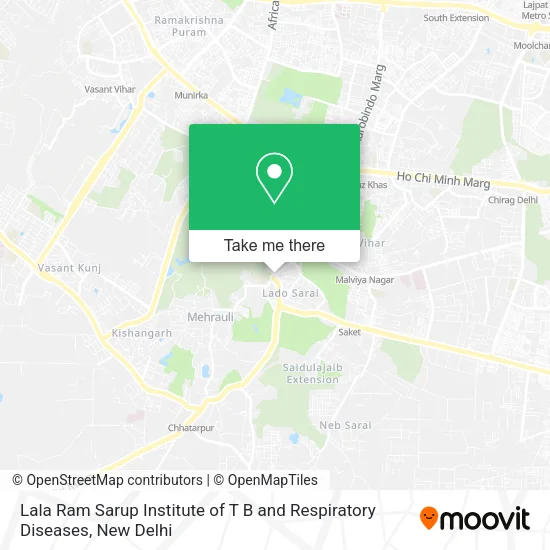 Lala Ram Sarup Institute of T B and Respiratory Diseases map
