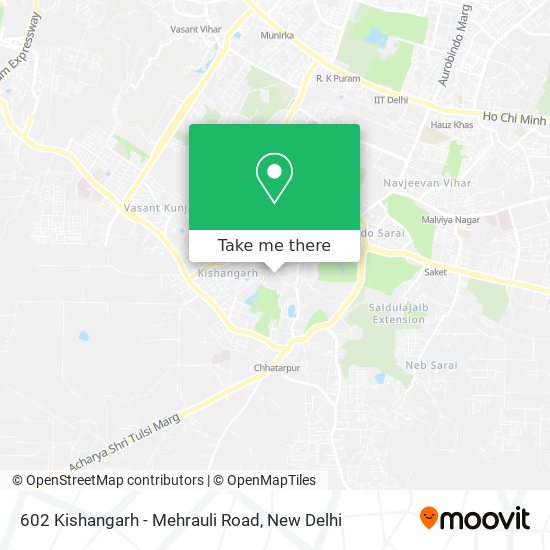 602 Kishangarh - Mehrauli Road map