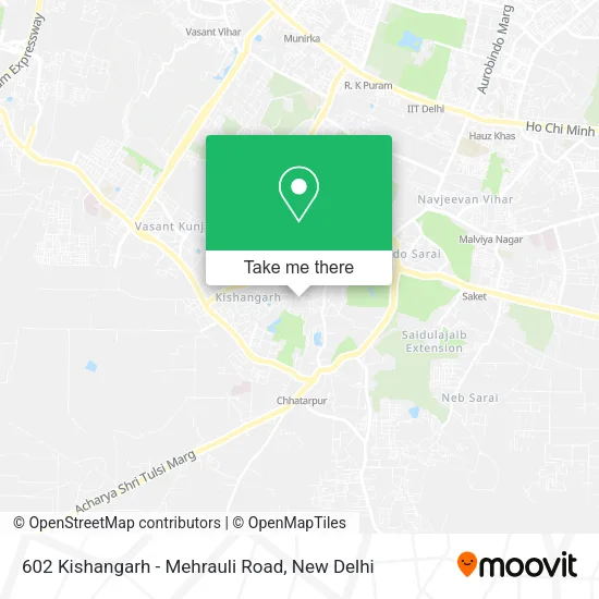 602 Kishangarh - Mehrauli Road map
