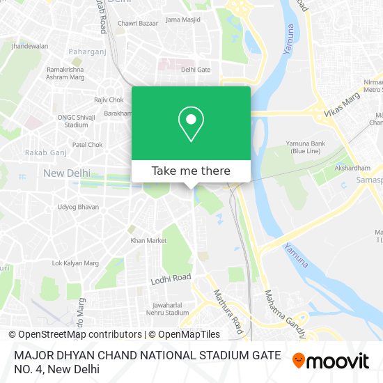 MAJOR DHYAN CHAND NATIONAL STADIUM GATE NO. 4 map