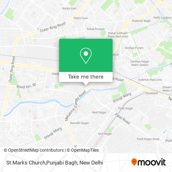 St.Marks Church,Punjabi Bagh map