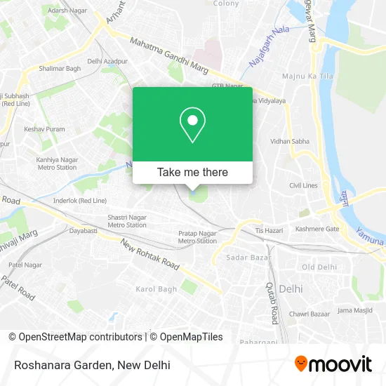 Roshanara Garden map