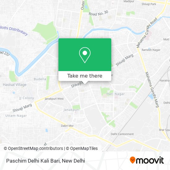 Paschim Delhi Kali Bari map