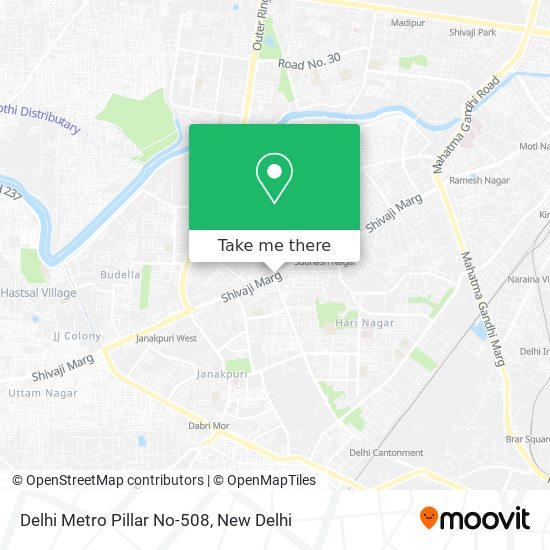 Delhi Metro Pillar No-508 map