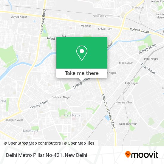 Delhi Metro Pillar No-421 map