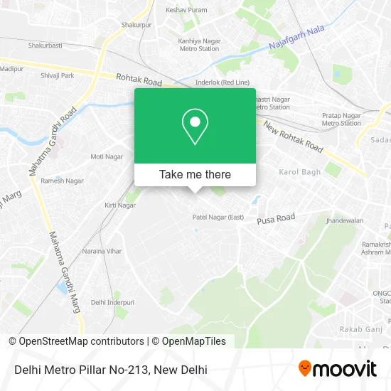 Delhi Metro Pillar No-213 map