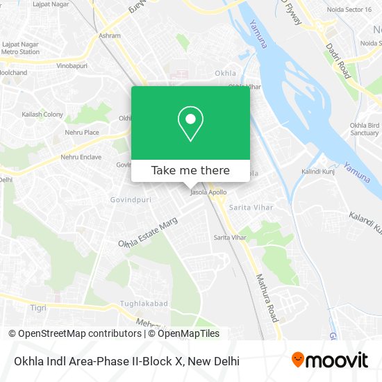 Okhla Indl Area-Phase II-Block X map