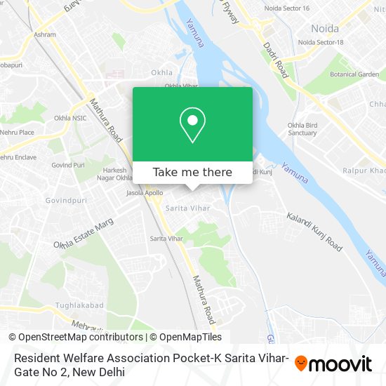 Resident Welfare Association Pocket-K Sarita Vihar-Gate No 2 map