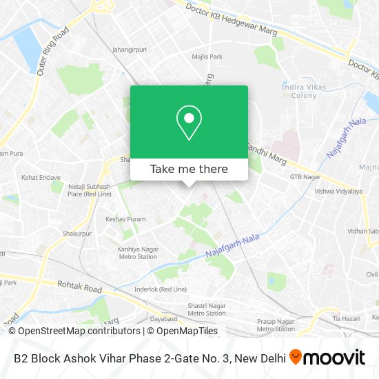 B2 Block Ashok Vihar Phase 2-Gate No. 3 map