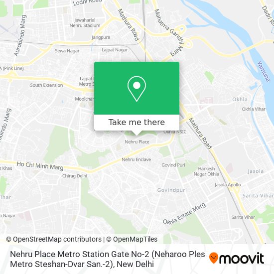 Nehru Place Metro Station Gate No-2 (Neharoo Ples Metro Steshan-Dvar San.-2) map