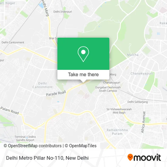 Delhi Metro Pillar No-110 map