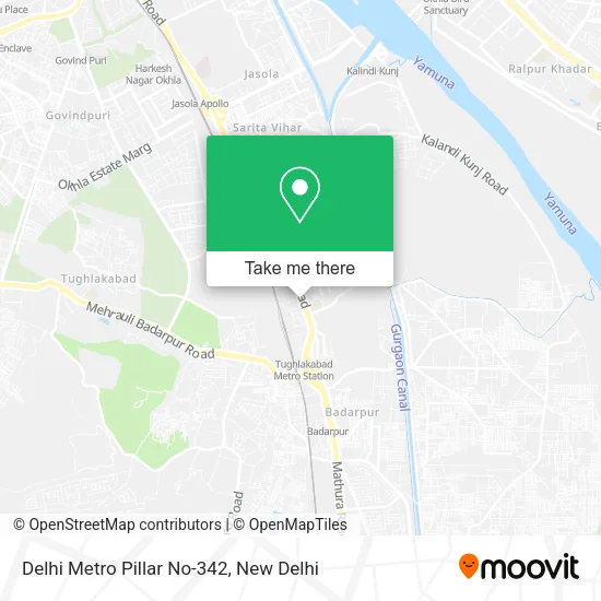 Delhi Metro Pillar No-342 map