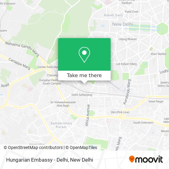 Hungarian Embassy - Delhi map